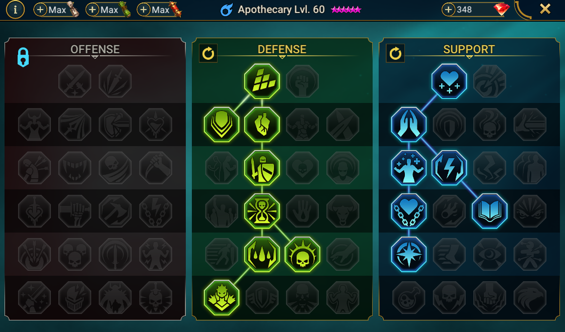 Apothecary Late Game masteries