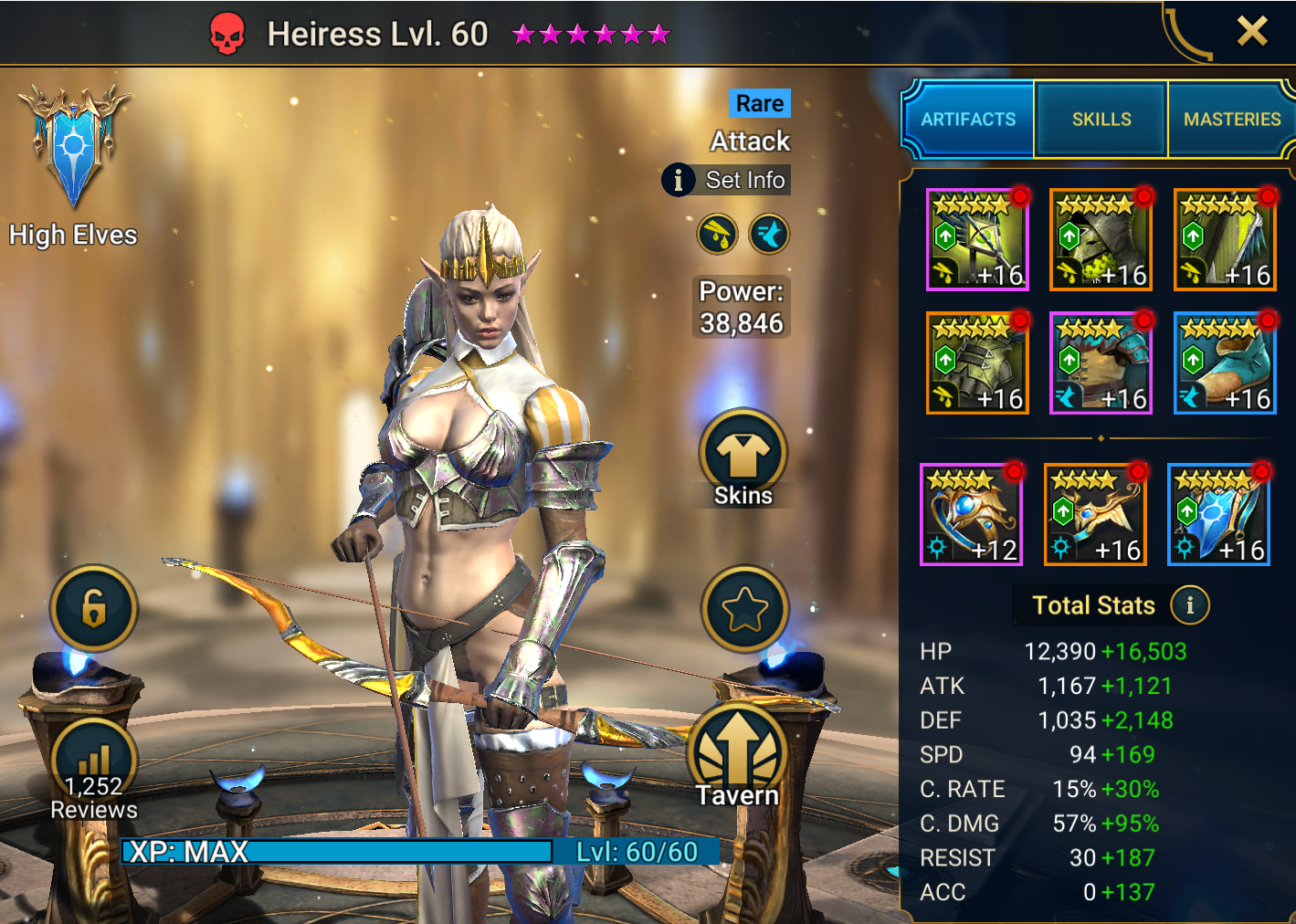 heirress gear and stats