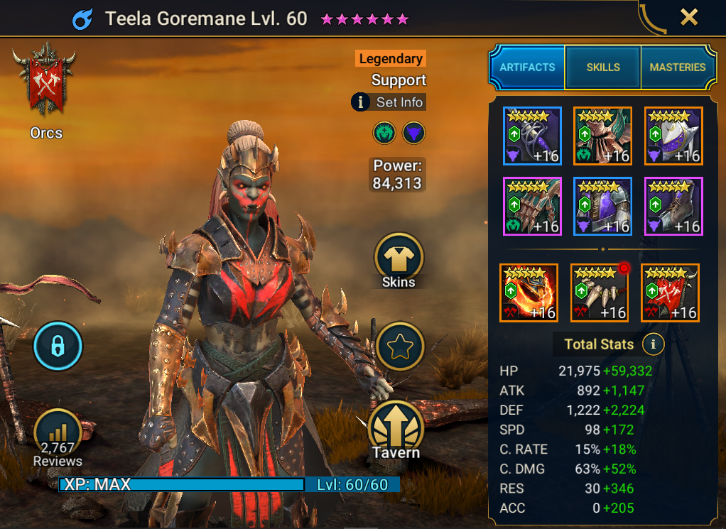 Teela Goremane solo spider 25 gear and stats