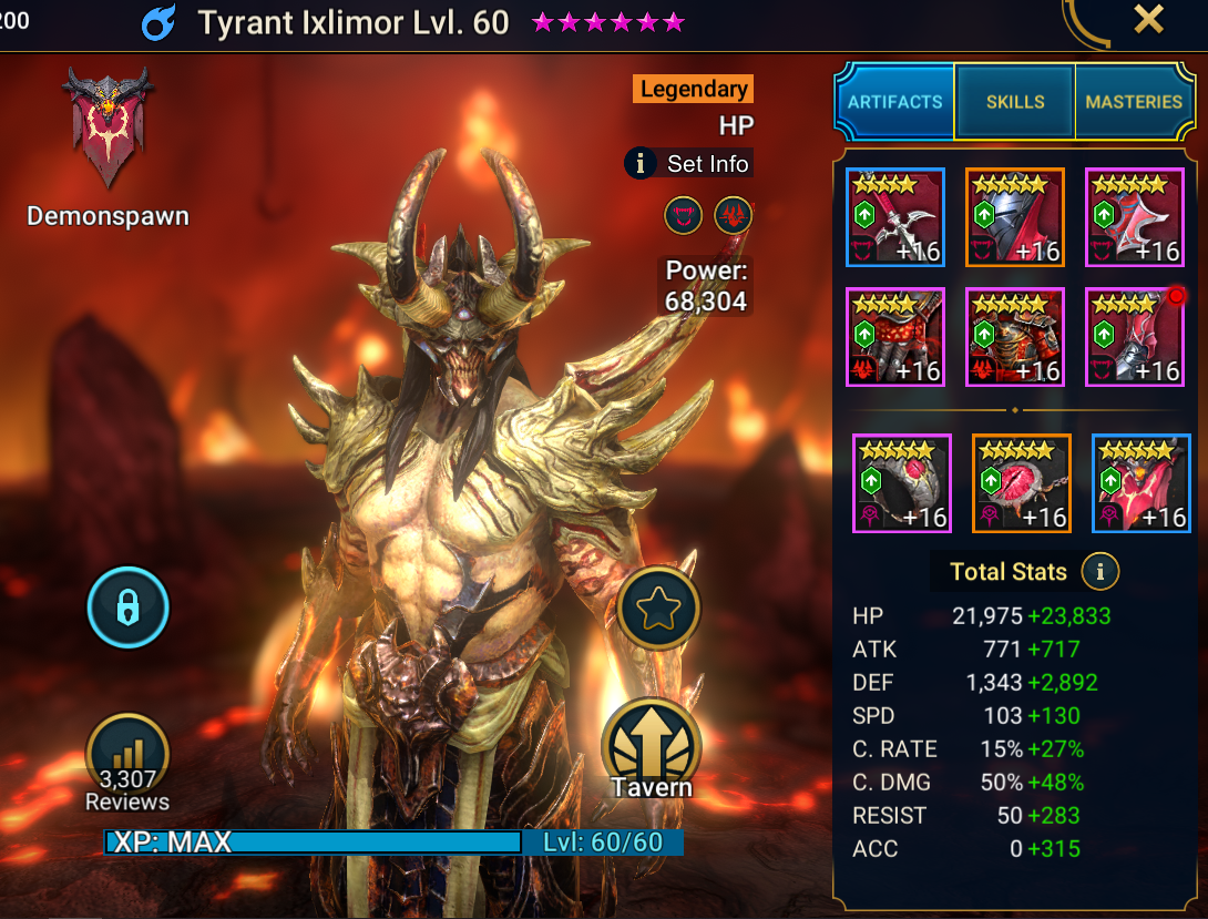 Tyrant Ixlimor dungeon gear and stats build