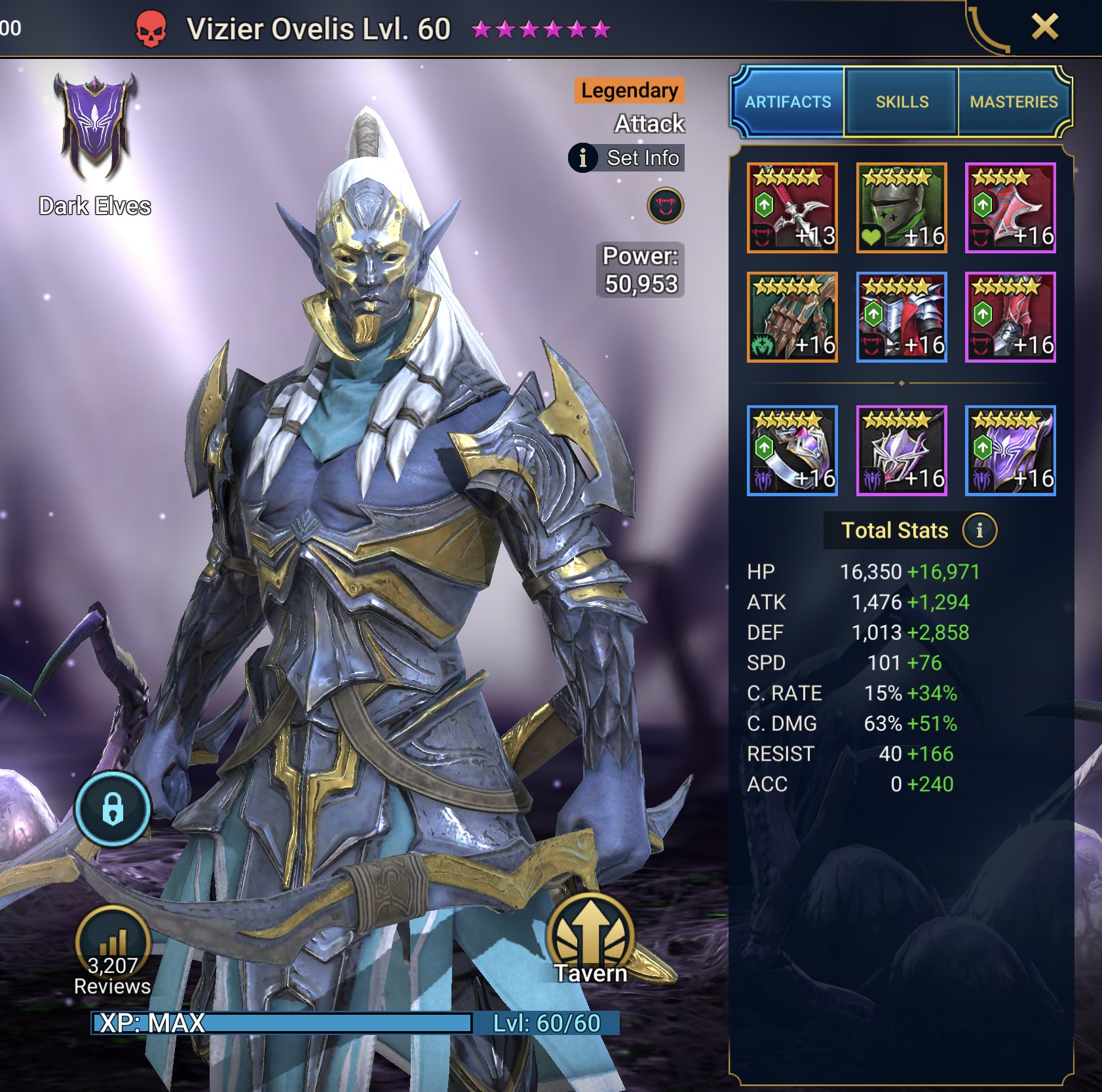 Vizier Ovelis clan boss gear and stats