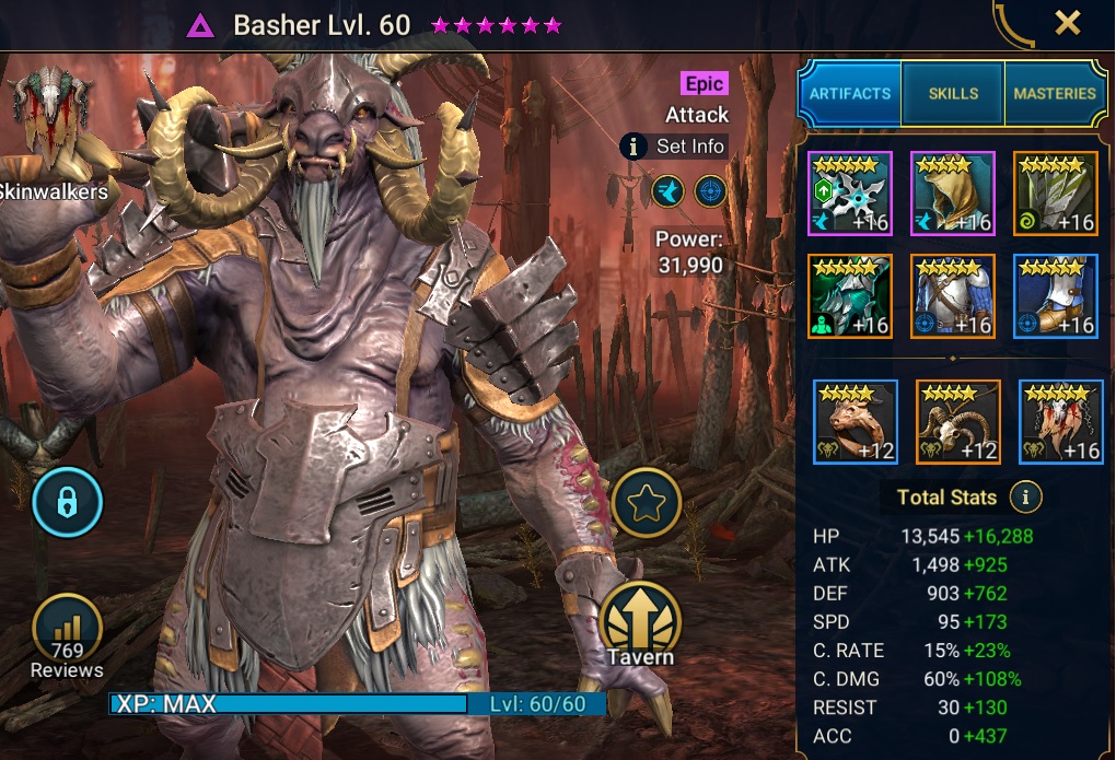 basher gear and stats build