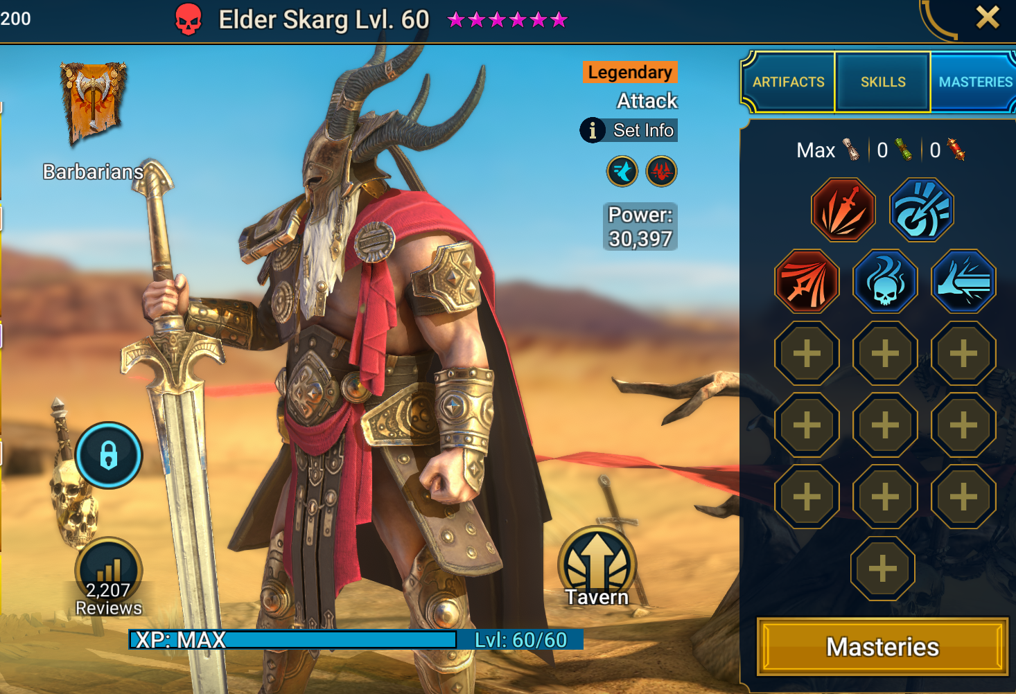 elder skarg masteries for dungeon runs