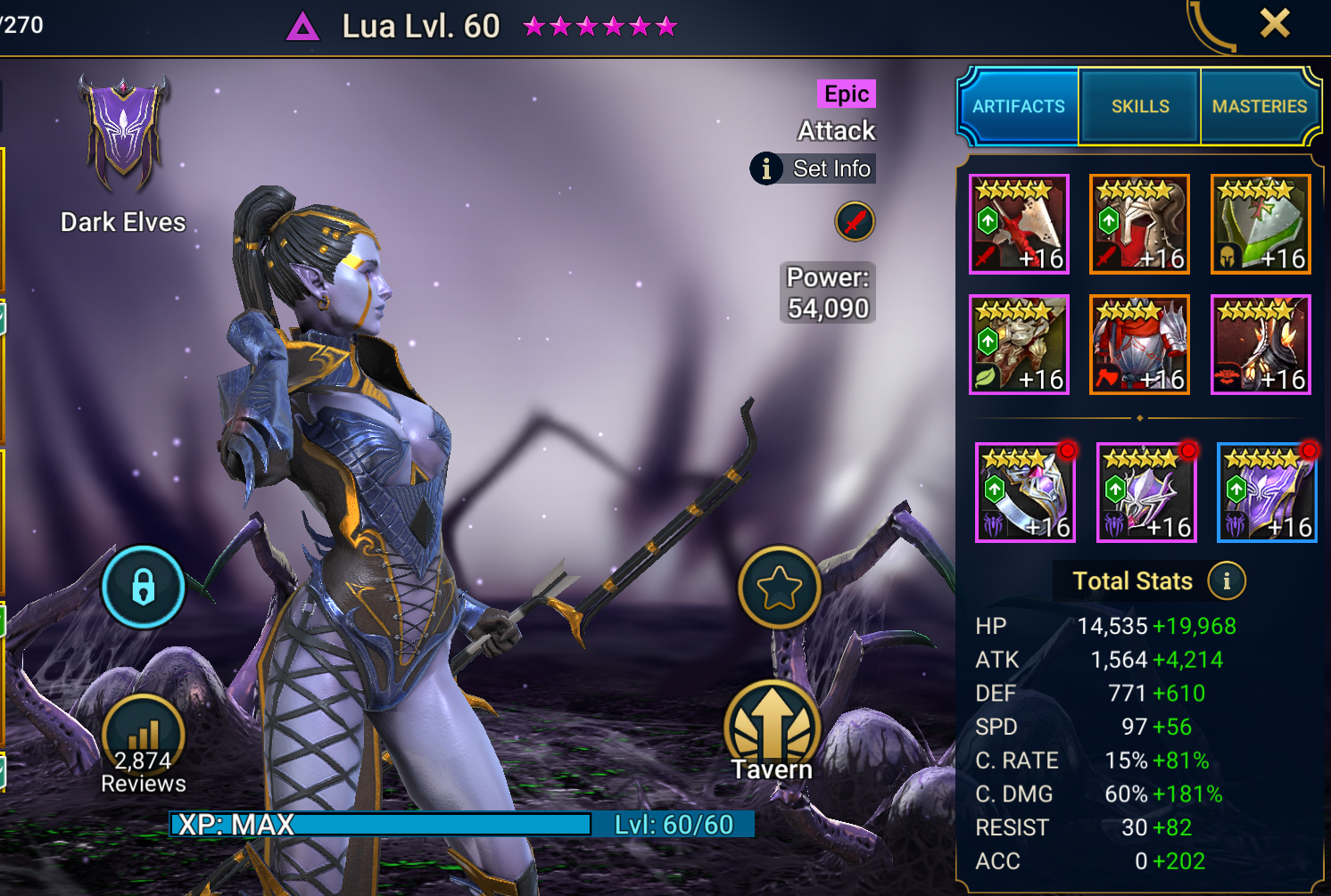 lua gear and stats build for the arena