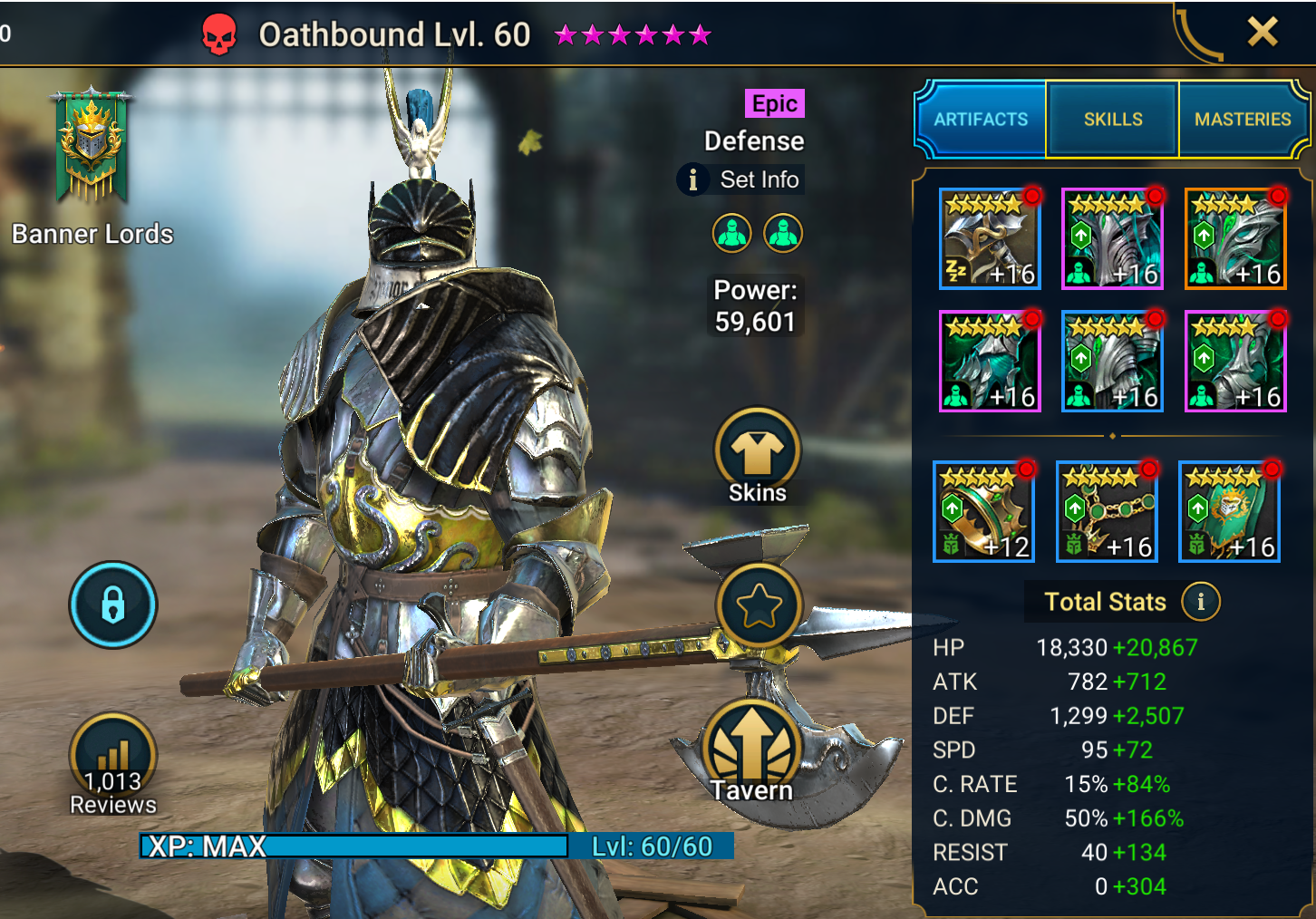 oathbound gear and stats build