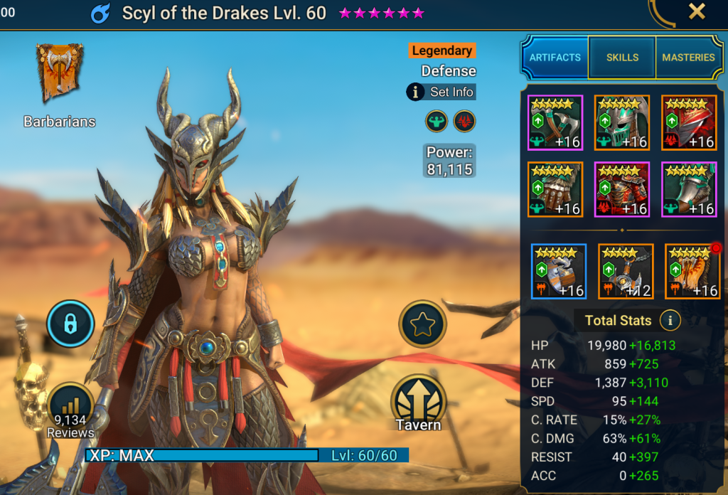 scyl of drakes doom tower gear and stats