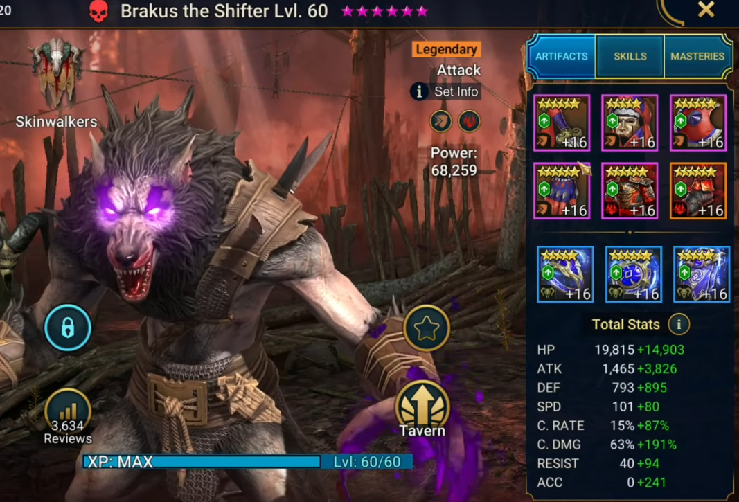 Brakus gear and stats build