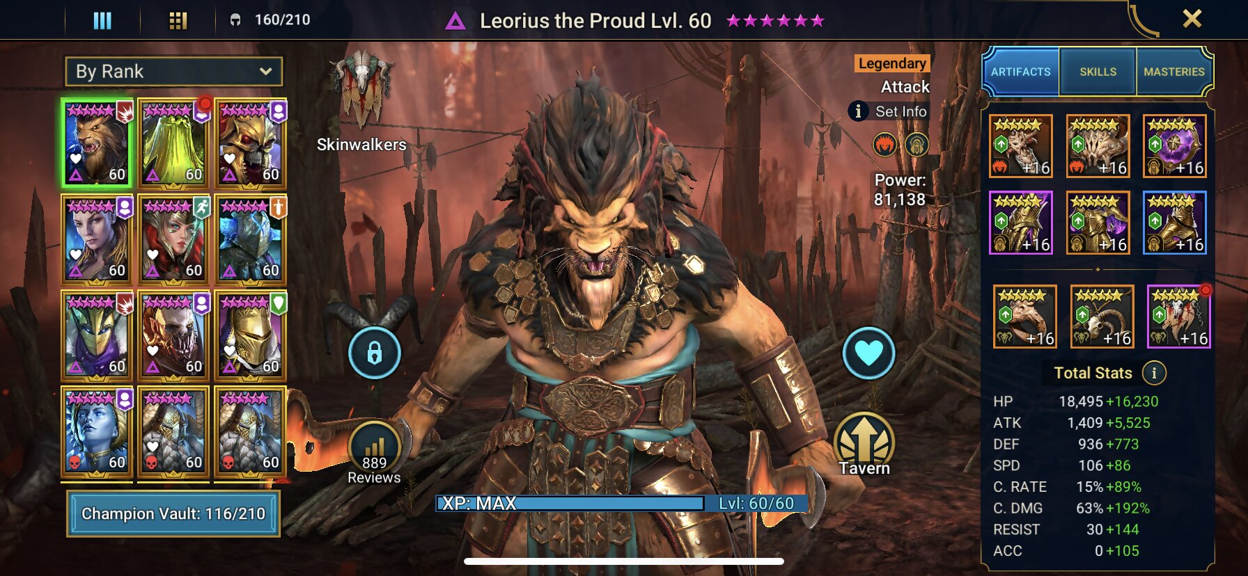 Leorius gear and stats build