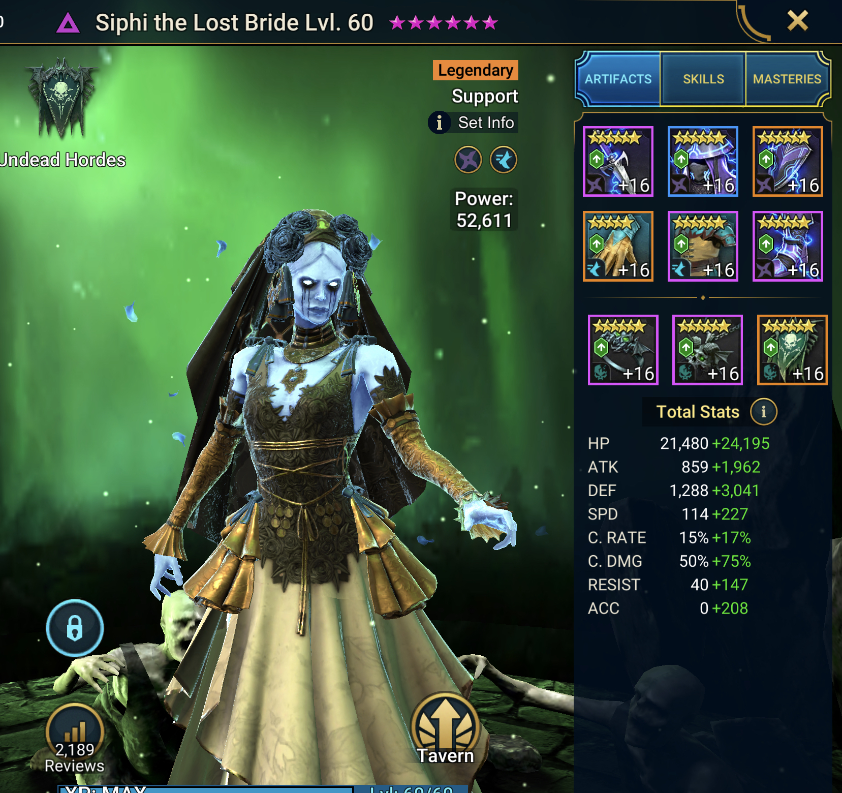 Siphi the Lost Bride gear and stats build