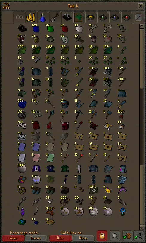 osrs pvm drops and loot tab