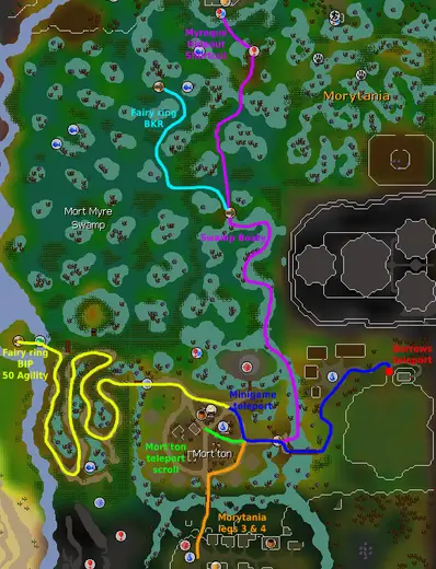 osrs route to barrows brothers